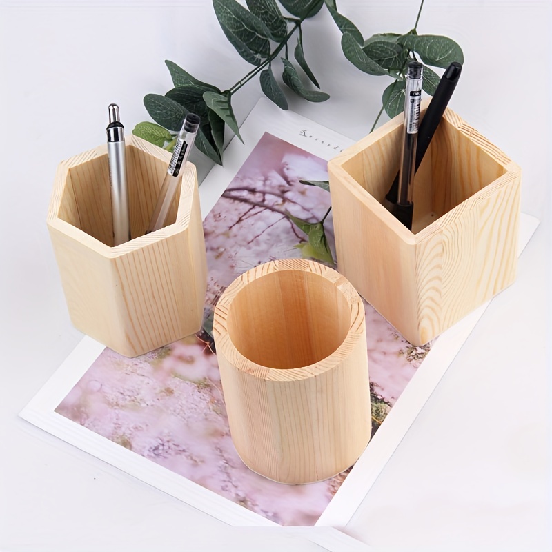 Upgraded Wooden Pencil Holder Pen Organizer For Desk Easy - Temu