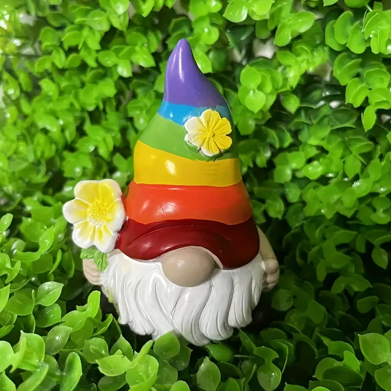 1pc, Garden Gnomes Rainbow Dwarf Resin Statue, Gnome Doll Mini Home  Decoration, Patio Garden Decoration, LGBT Pride Gay Decor