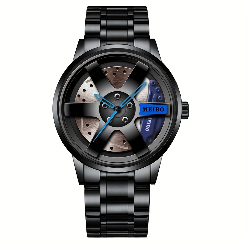 Reloj De Pulsera Redondo De Acero Inoxidable Para Hombres Con