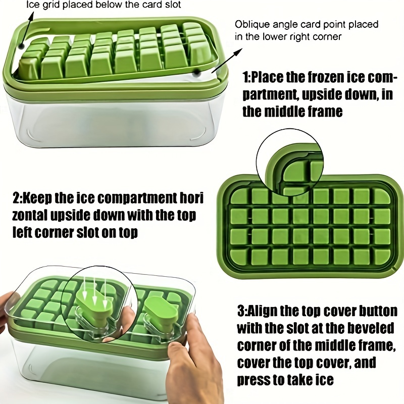 Ice Cube Tray One-click Fall Off Easy-release 32 Cavity Silicone