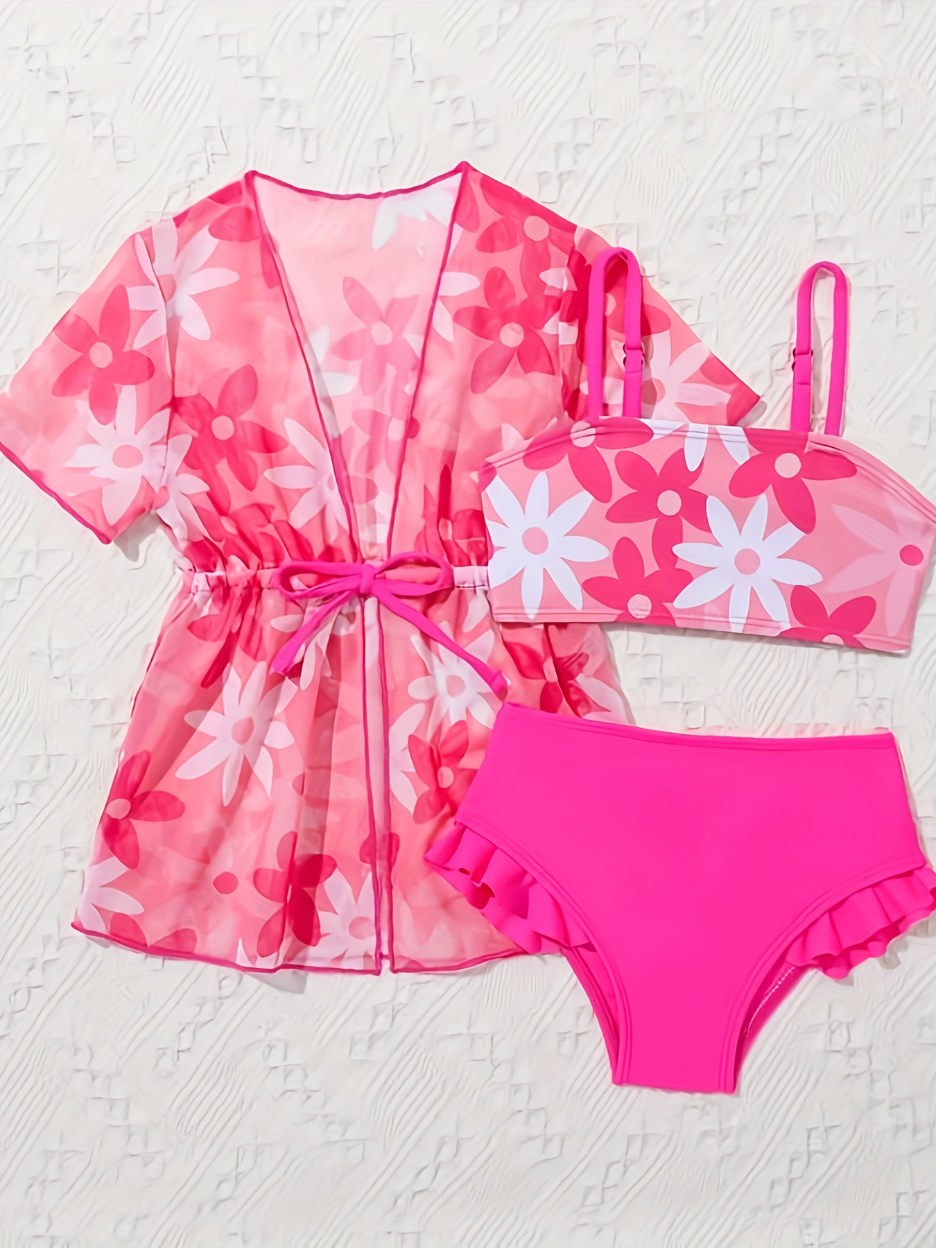 3pcs Girls Swimwear Bikini Beach Outfit