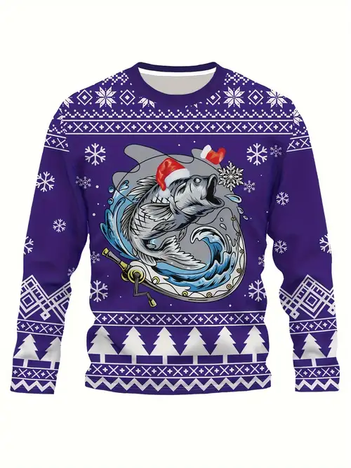 Personalized Christmas Fishing Long Sleeve Fishing Shirt For - Temu