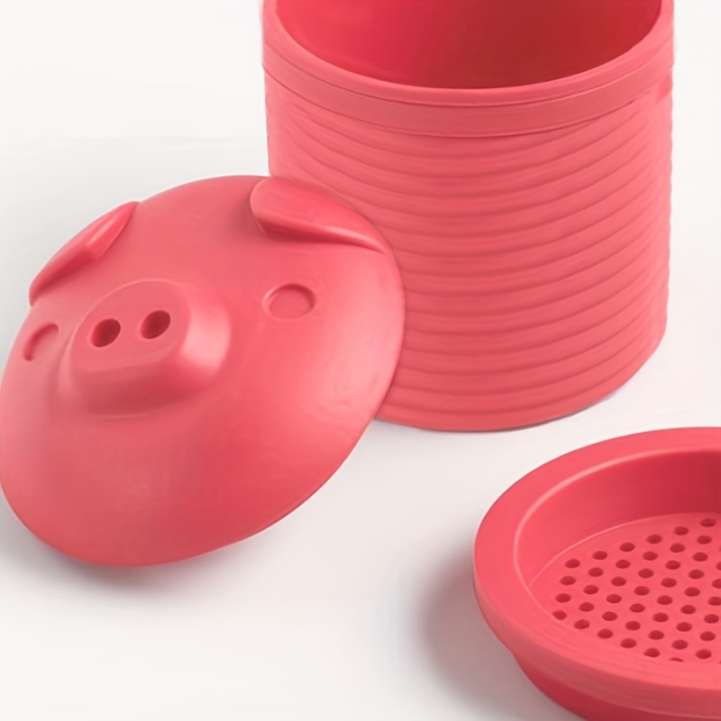 Silicone Grease Container Cute Pig Oil Container With Filter - Temu