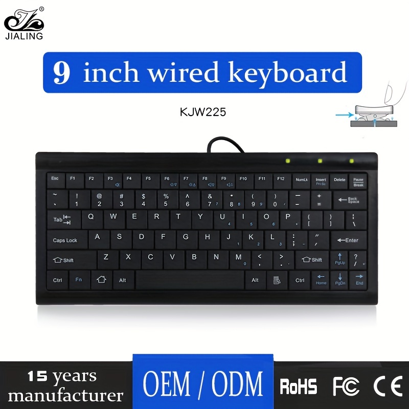 K1000 87 clés mince filet petit clavier Multimedia mini clavier (noir)