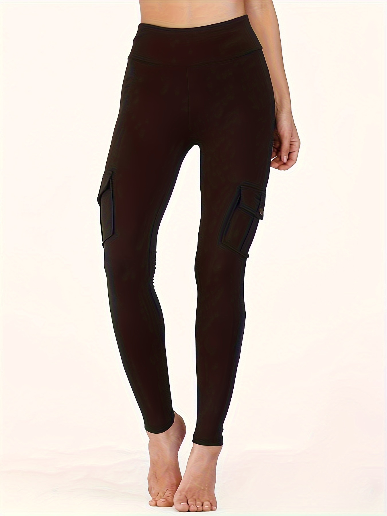 Women High Waisted Cargo Leggings with Multi Pockets Stretchy