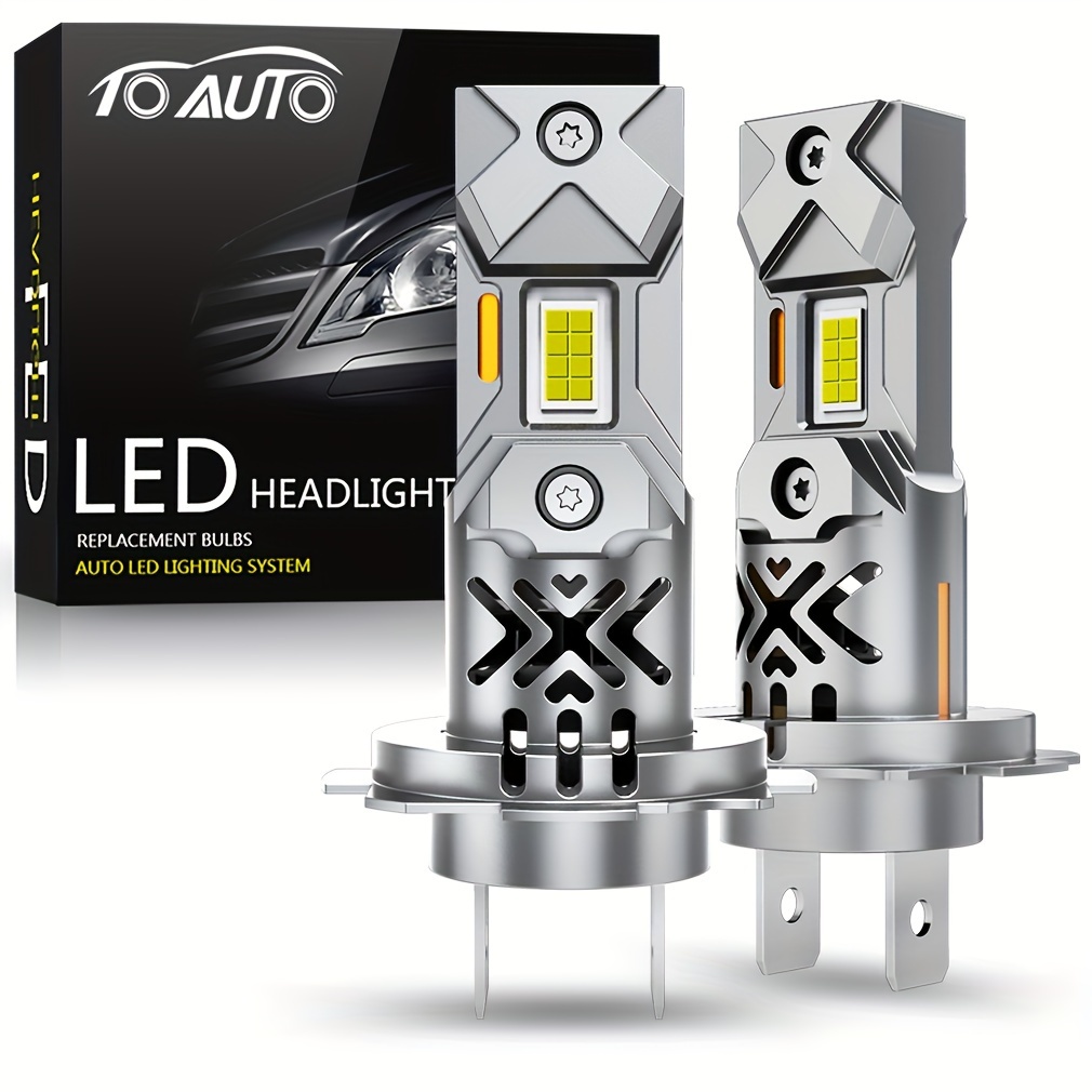 Ampoule LED de voiture Tbest, ampoule de phare, puce d'ampoule LED de phare  antibrouillard pour voiture de moto avec prise H4 80W DC 12V-24V 