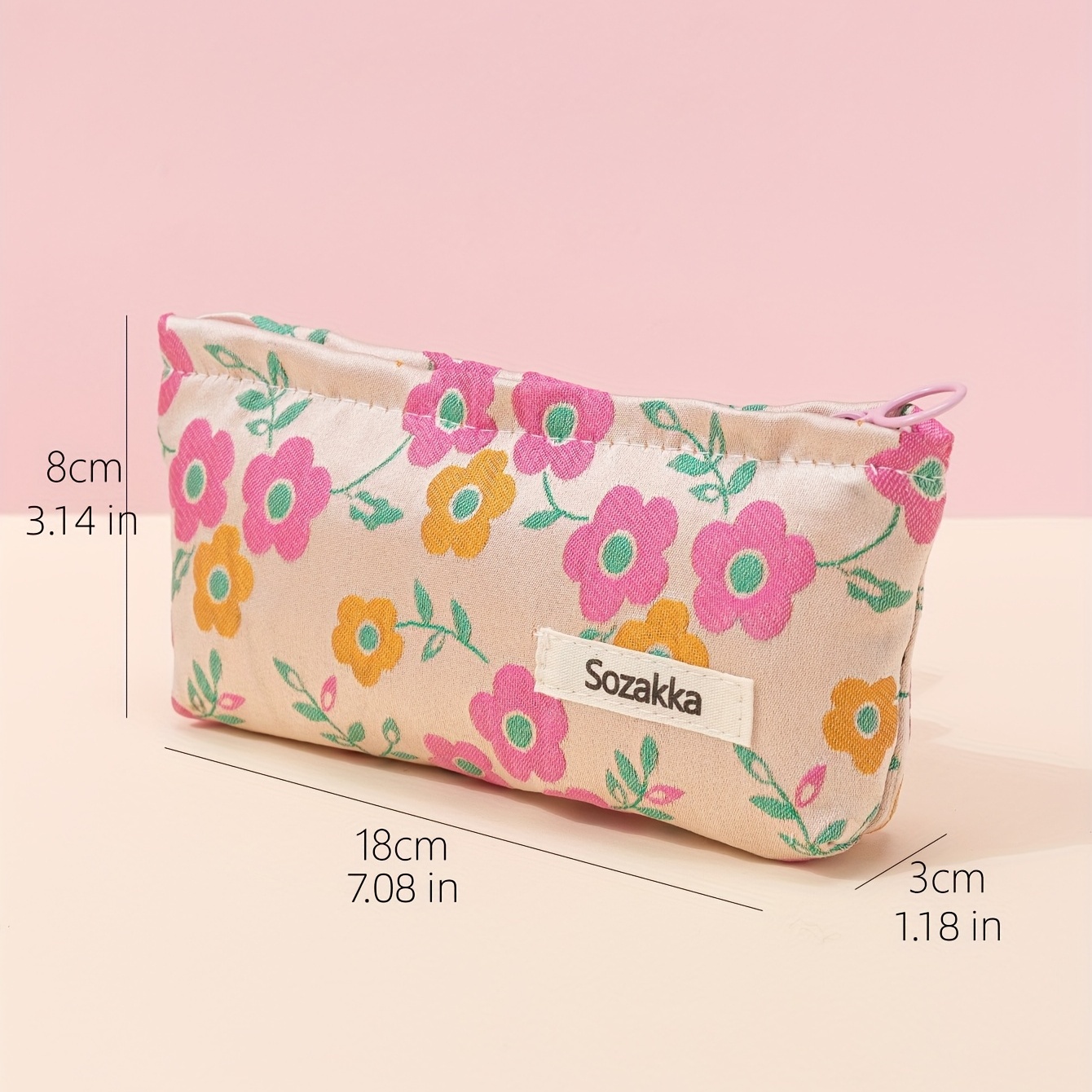 Bolsa de maquillaje de viaje grande para mujer y chicas, bolsa para  cosméticos, estuche organizador de maquillaje (rosa suave)