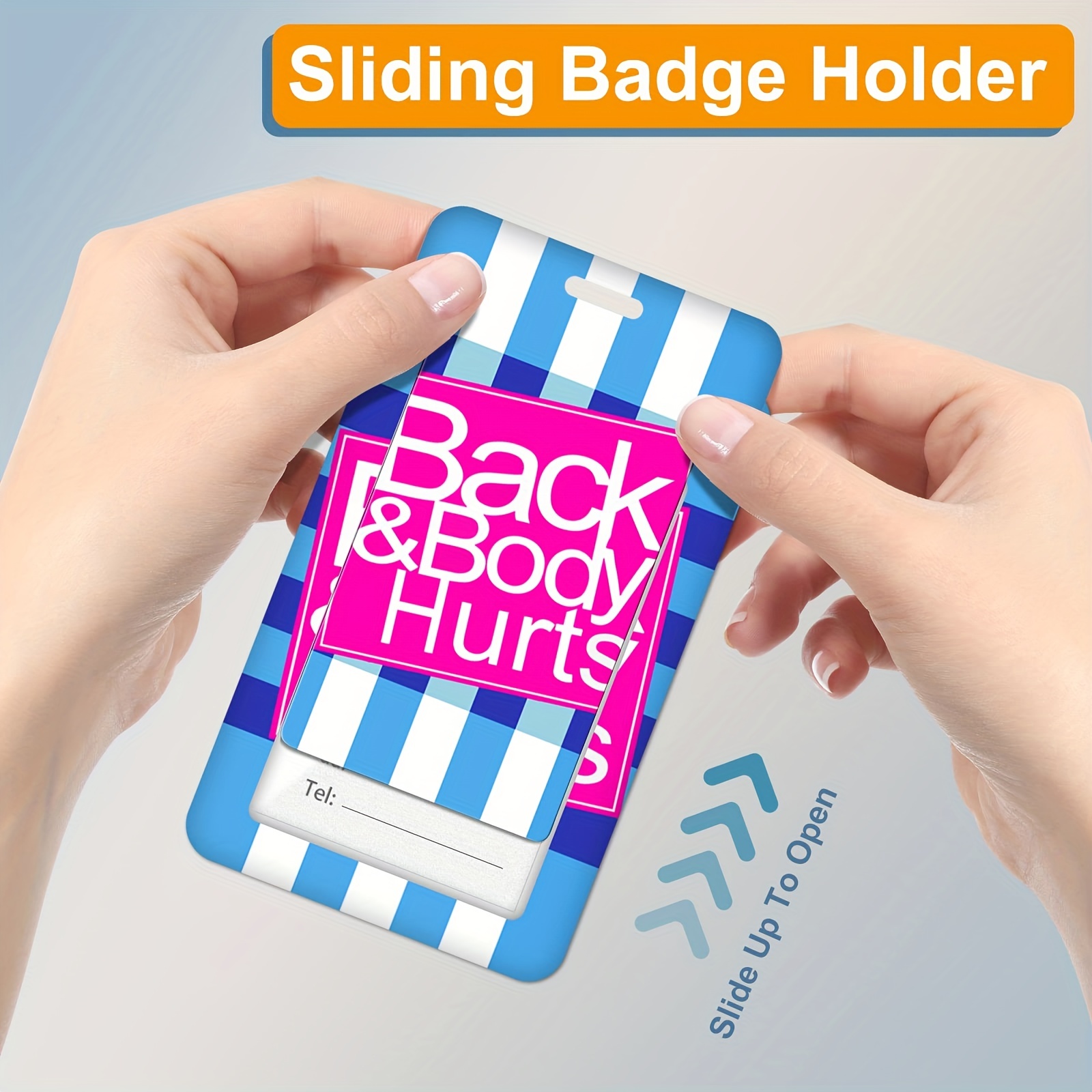Badge Holder Retractable Reel Cute Funny Back Body Hurts Id - Temu Canada