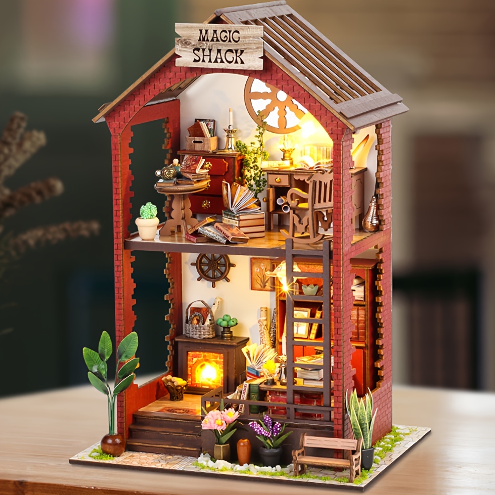 Maison de poupée en bois à assembler, meubles miniatures, Puzzle 3D, Kits  de modèles, jouets, cadeaux