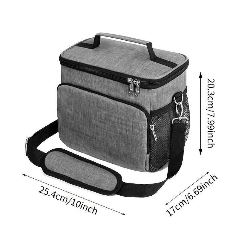 Charcoal Grey Insulated Lunch Bags for Women Men Reusable Cooler