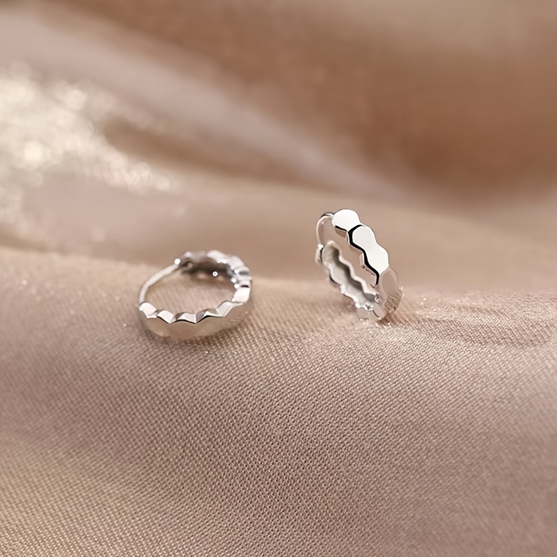 925 Sterling Silver Women's Ear Piercing Hoop Earrings