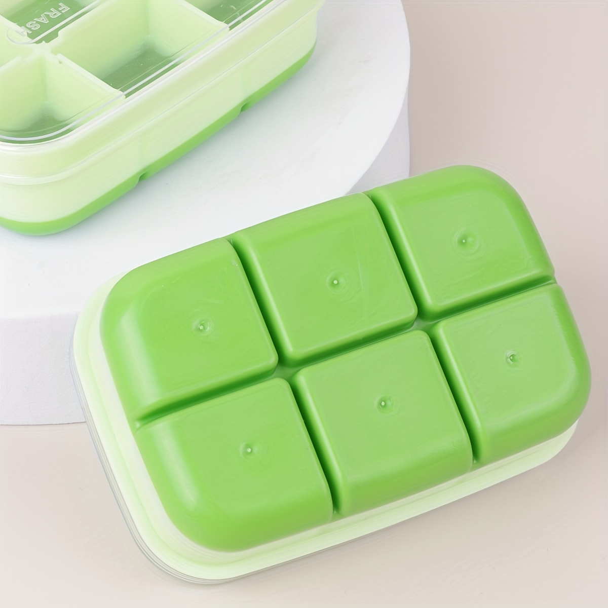 1pc Silicone Square Ice Cube Tray With 8 Compartments