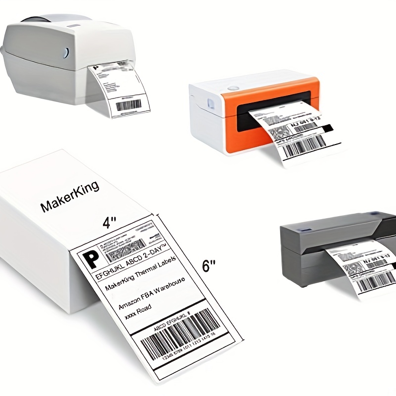 Imprimante d'étiquettes thermiques de bureau pour 4x6 Étiquette d'emballage  d'expédition 160mm / s Haute vitesse Usbandbt Connexion Imprimante Label  Maker Autocollant Max.110mm Largeur de papier