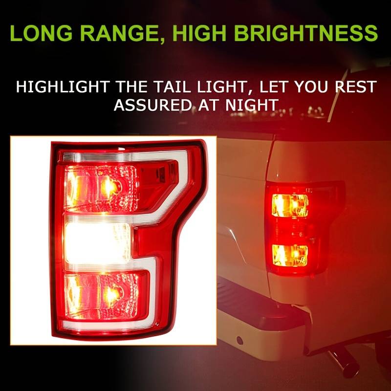 G-PLUS Right Side Rear Tail Light Brake Lamp Assembly For 2018-2020 Ford F-150 - Chrome Housing