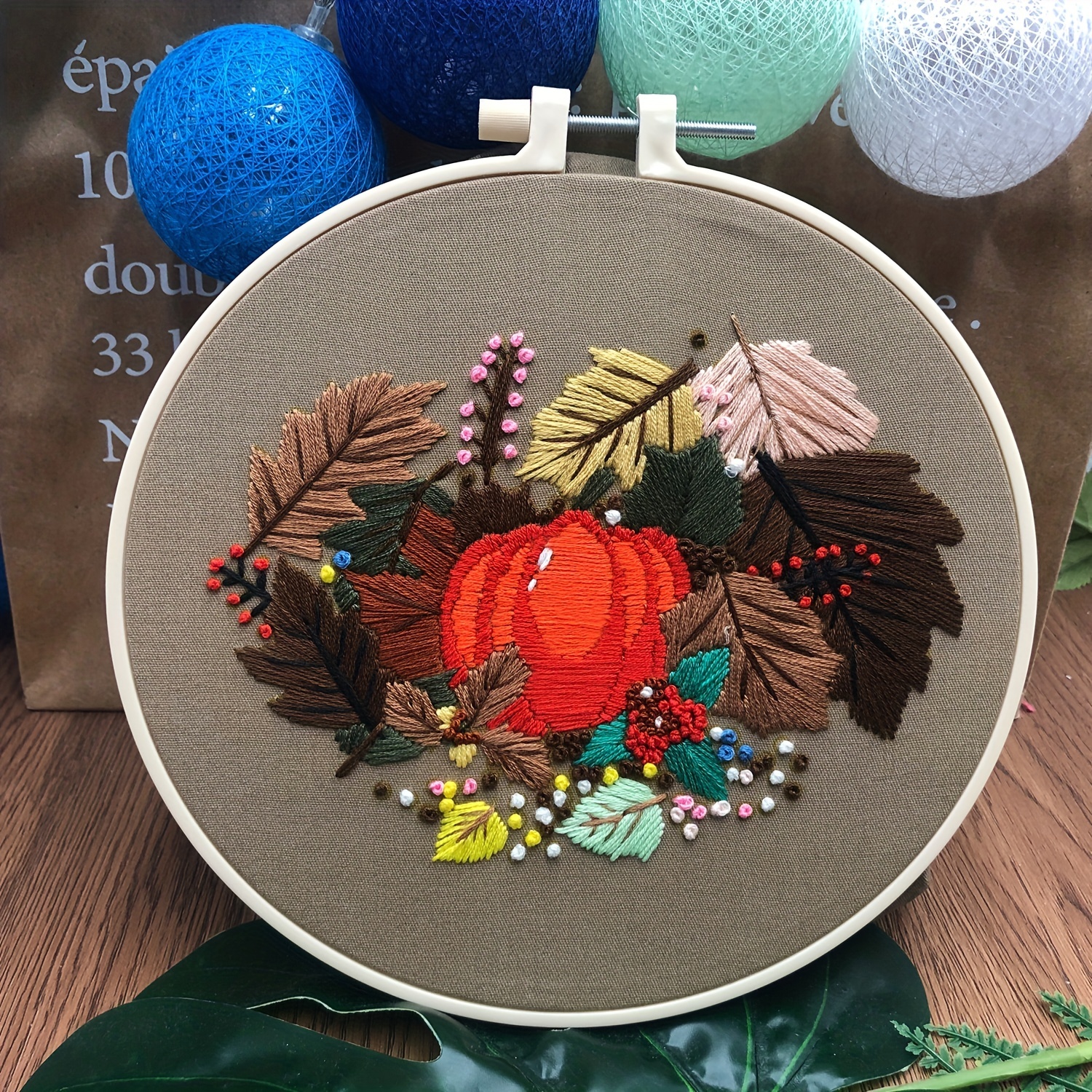 1p Set Diy Embroidery Kits With Embroidery Hoop Needlework - Temu