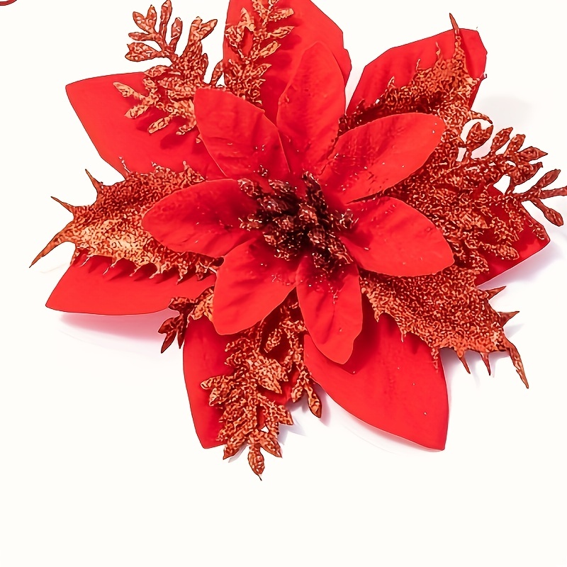 Artificial Flower New Year Christmas Glitter Flowers - Temu