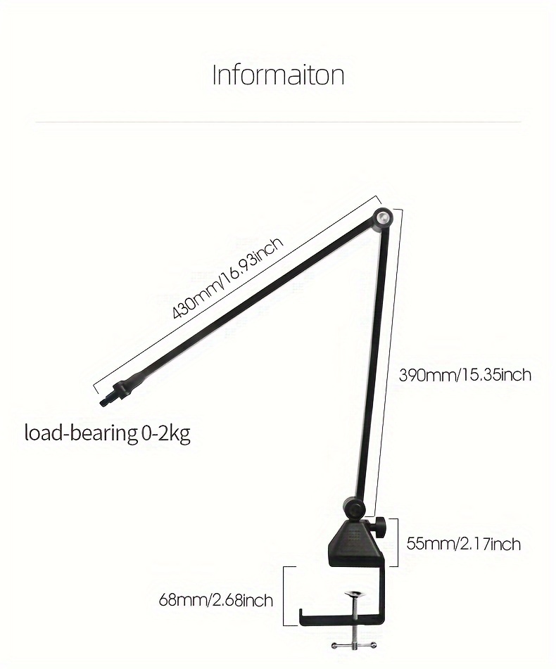Yukui Microphone Arm Stand, Heavy Duty Mic Arm Microphone Stand