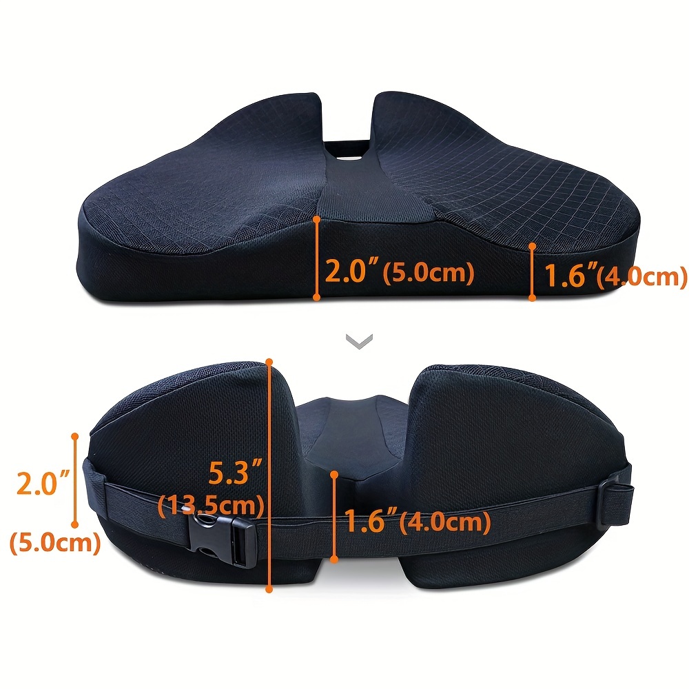 Car Seat Cushion Memory Foam Wider Comfort Butt Pad For Wheelchair