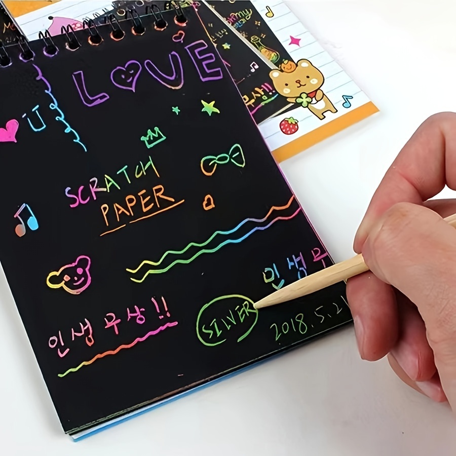 Scratching Note Book Art Crafts Rainbow Scratch Sketch Notes for Creative  Magic Doodle Notebook Drawing Kit Kids Favor S - AliExpress