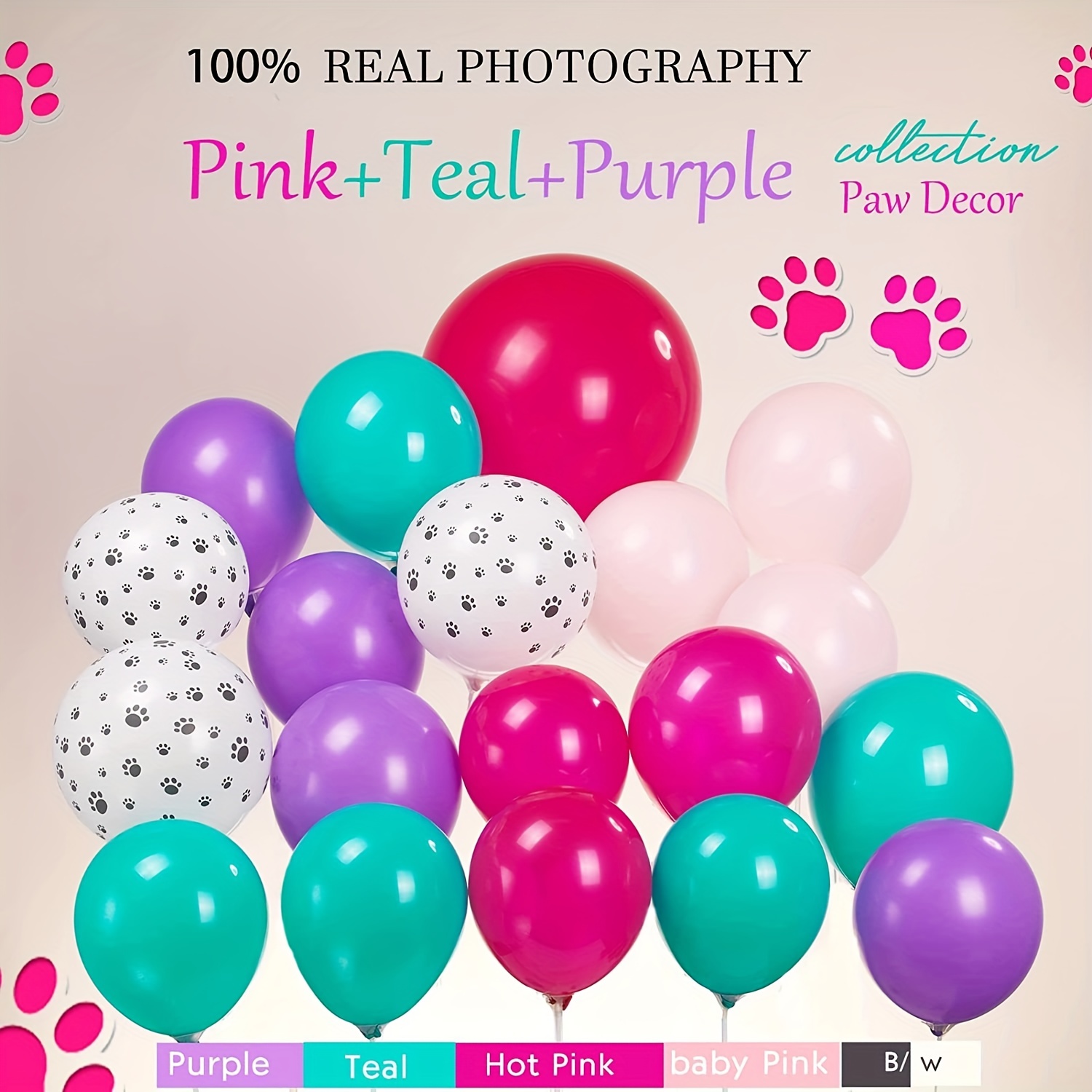 Paw Balloon Garland Kit Teal Purple Globos Hueso Huella Decoraciones  Cumpleaños Niña Suministros Fiesta, Compra En Temu Empieza Ahorrar