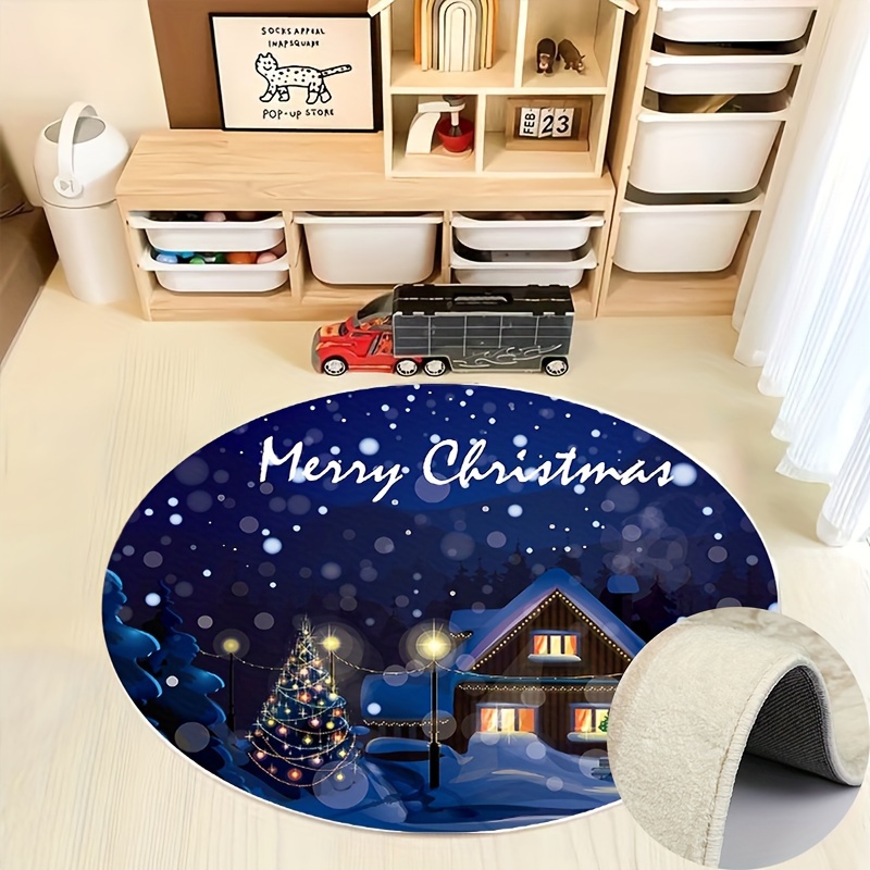 Kitchen Floor Mat, Bath Mat, Blue Christmas Decorations for Home