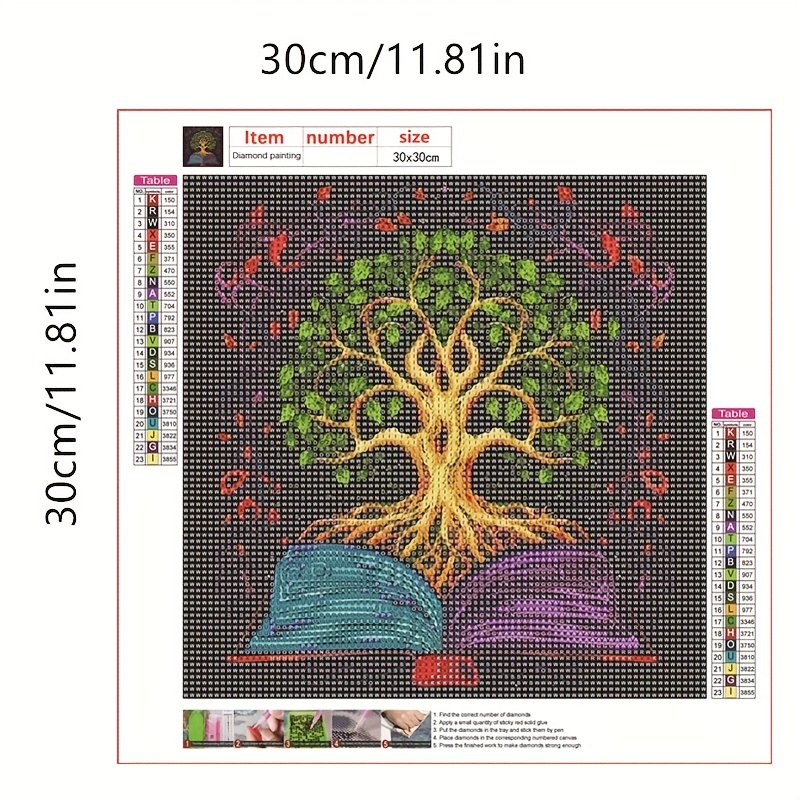 5d Diamond Painting Set Tree Magic Book Pattern Diy - Temu