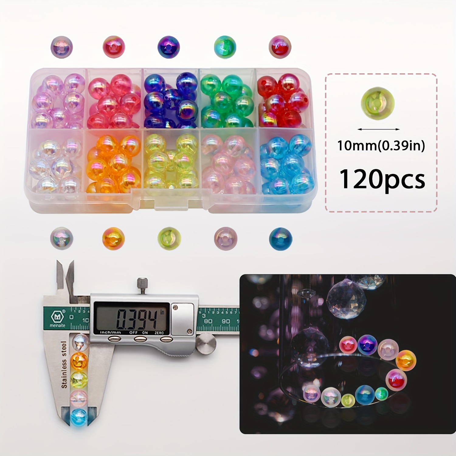 Luminous Fishing Beads 150pcs Assorted Soft Rubber Glow
