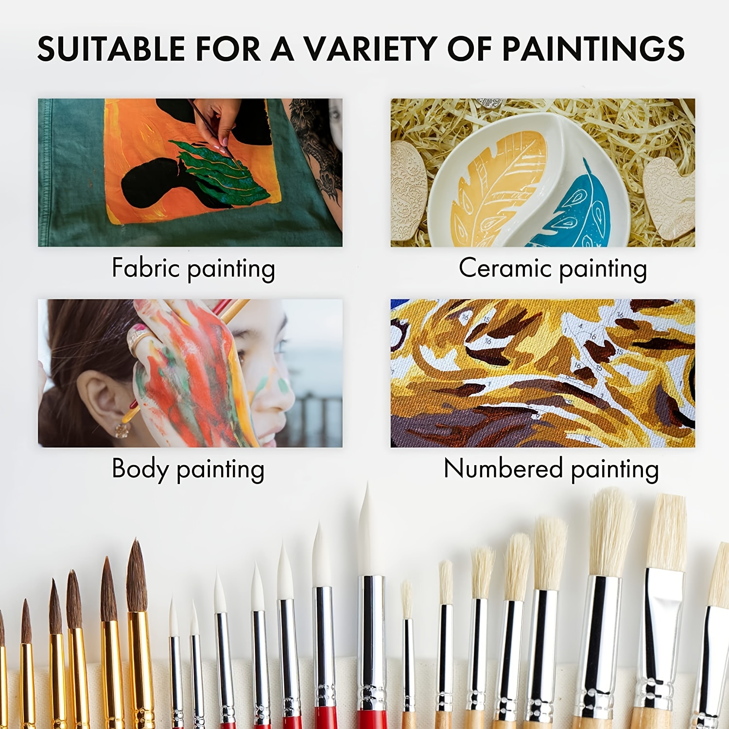 Acrylic, Oil, and Watercolor Brushes