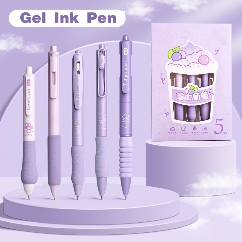 Blue Gel Pens Black Ink Pens Quick Dry Smooth Writing - Temu