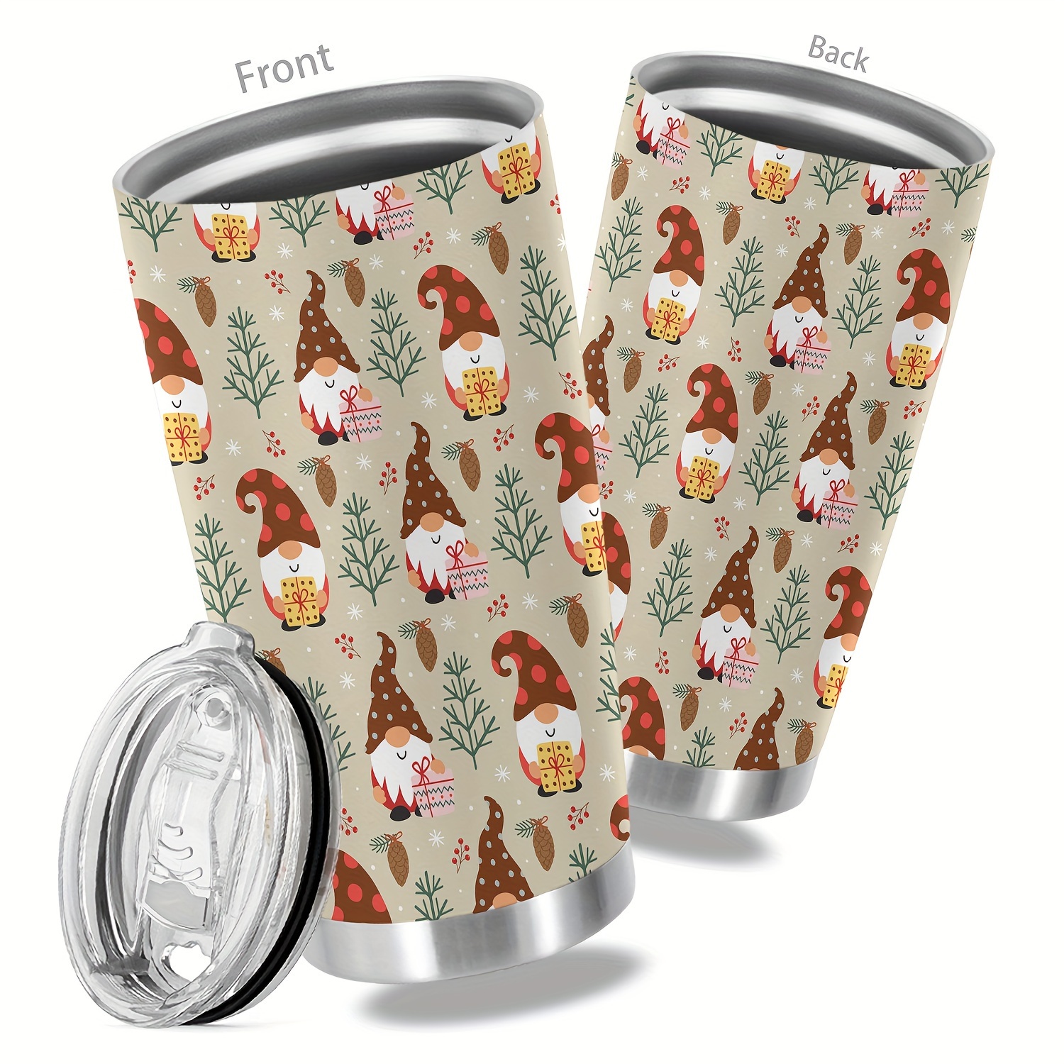 1pc Christmas Themed Double Wall Insulated Iced Drink Cup With