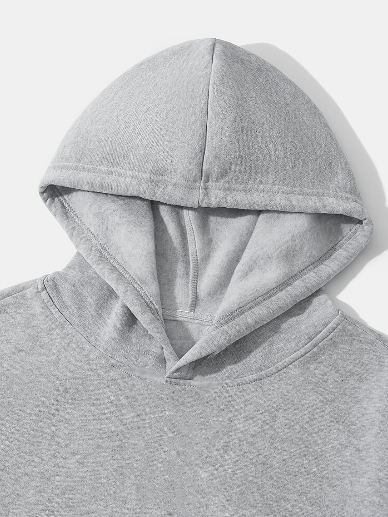 Hooded Solid Sweatshirt Men\'s Basic Trendy - Street Temu Casual