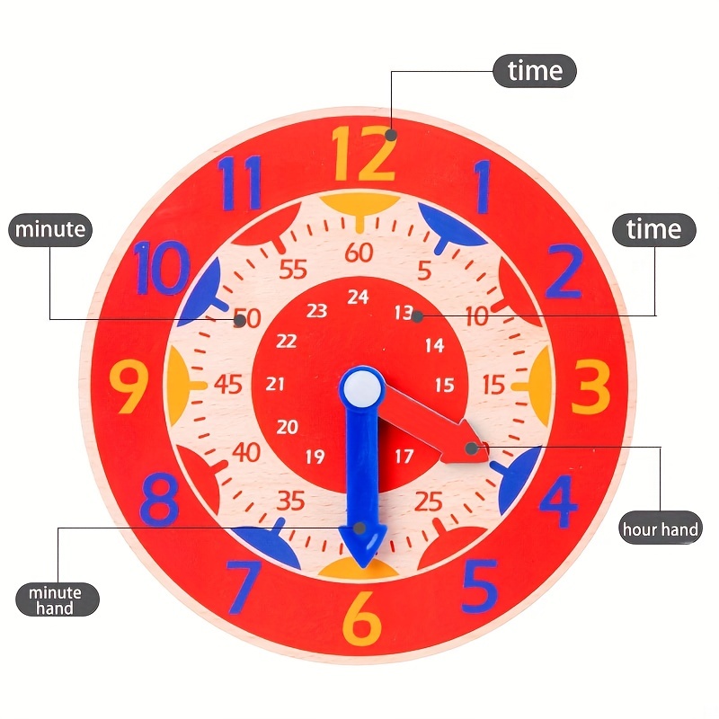 Easy Portable Wooden Educational Learning Clock - Temu