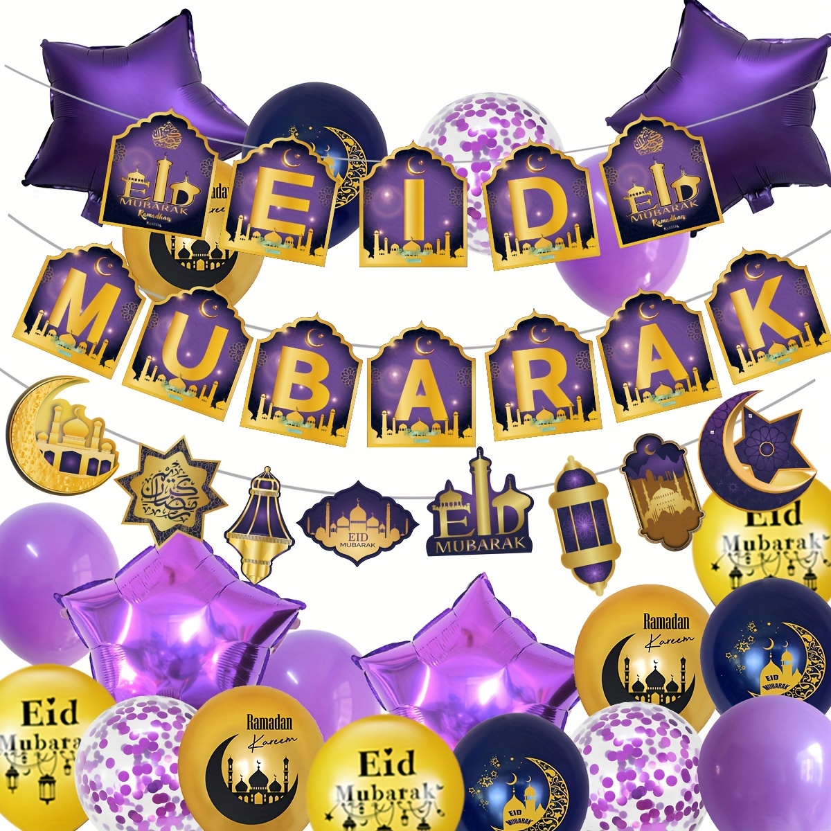Ramadan Mubarak Eid Decorazioni, Ramadan Mubarak Banner Luna