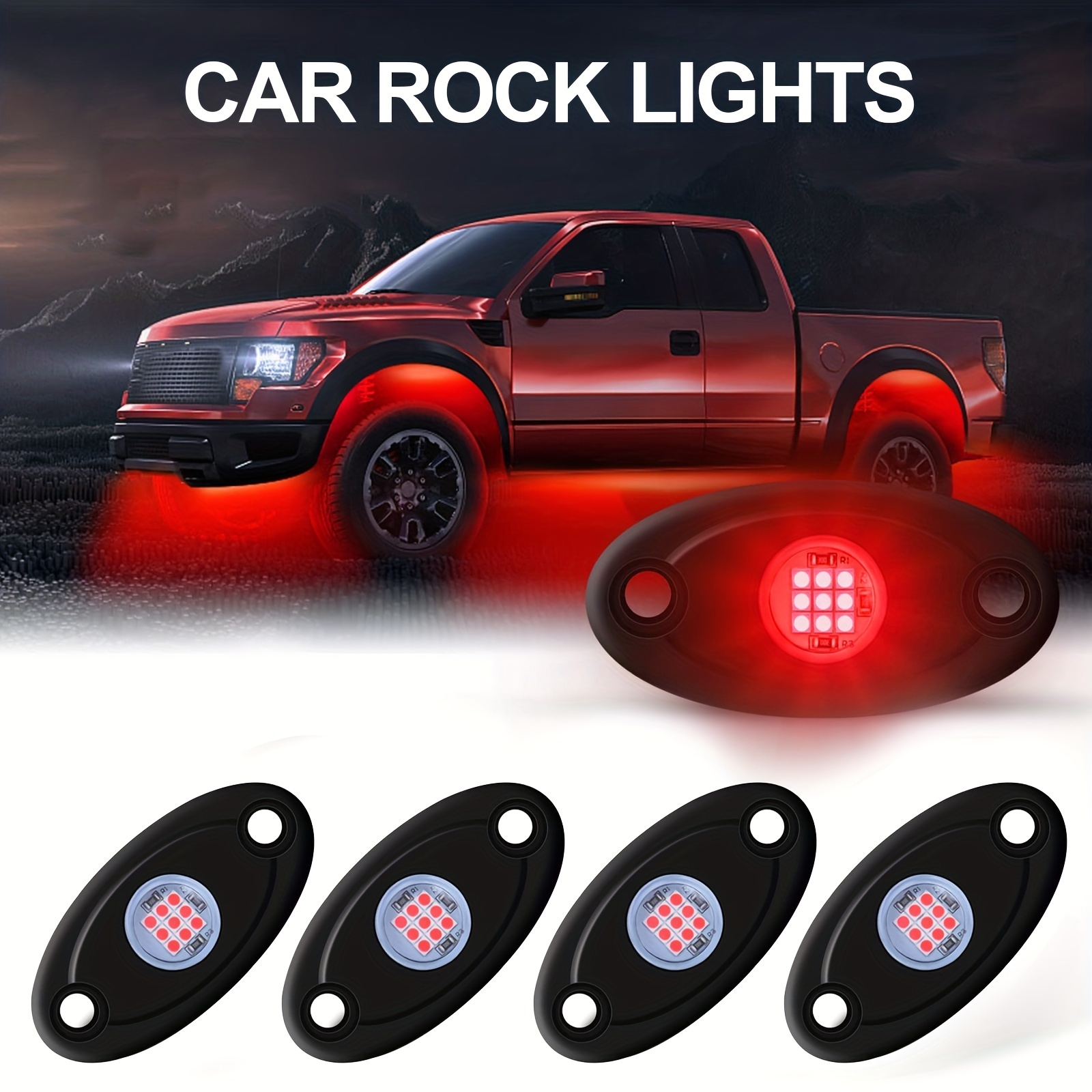 4 Pods Underglow Neon Lights Waterproof Led Rock Lights Auto - Temu Austria