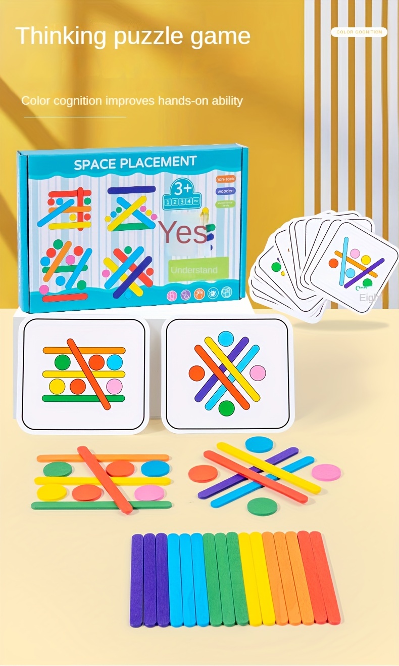 Creative Sticks And Rings Puzzle Intelligence Game Montessori