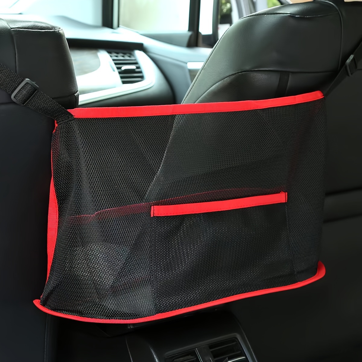 EKALA Car Handbag Holder Between Seats with Multi-Pocket Car Large Capacity  Storage Bag Removable Inner Liner Pet Kids Barrier Car Net Pocket Bag