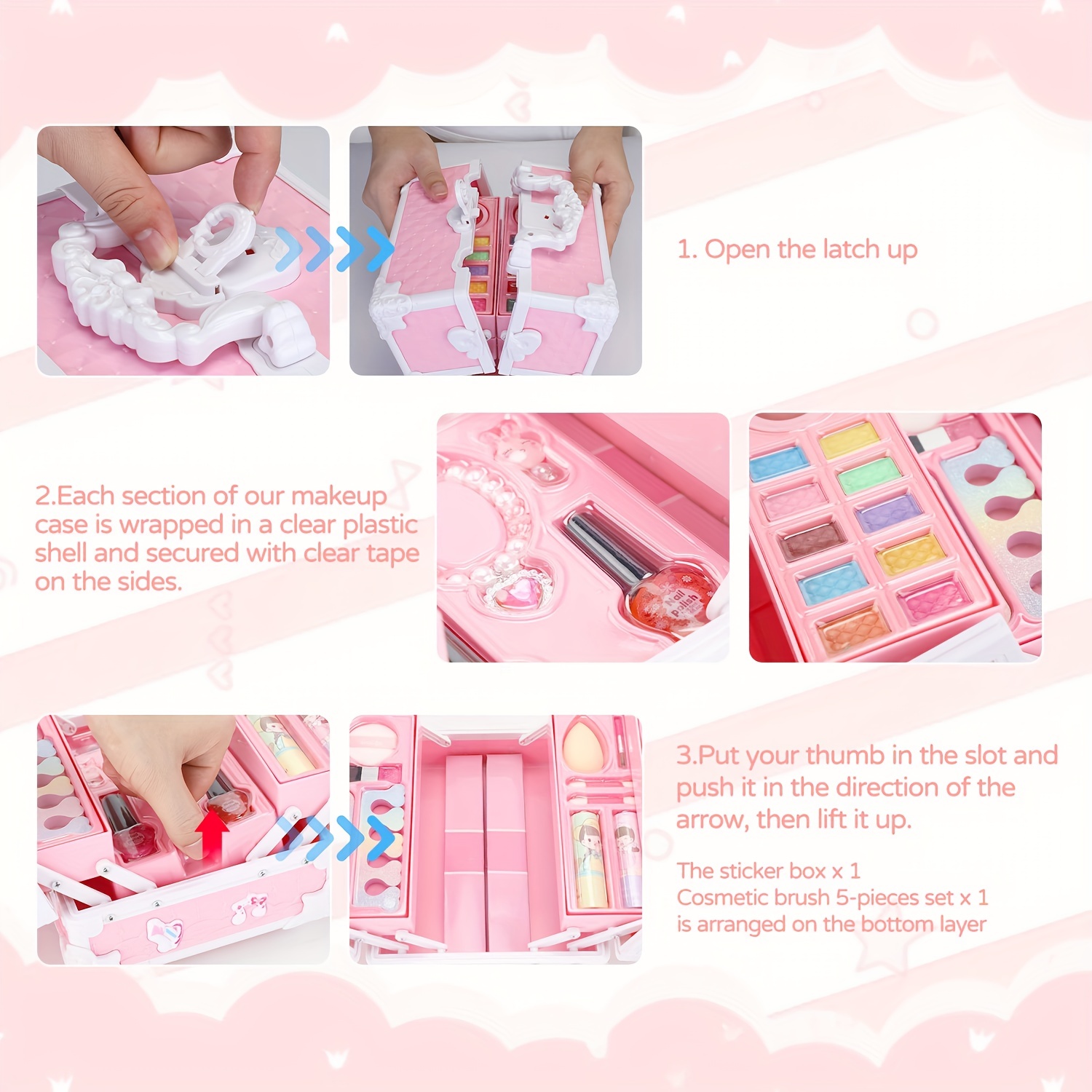 Makeup Kit For Girls With Makeup Bag Real Non Toxic Washable - Temu