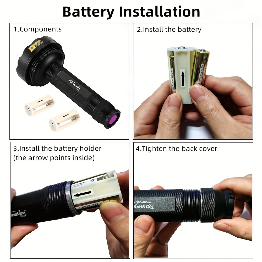 Alonefire Sv128 Led Uv Flashlight 395nm Ultraviolet Light - Temu