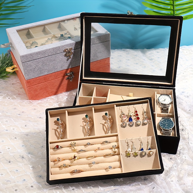 PACKOVE 3pcs Box Double-layer Jewelry Box Bobby Pin Organizer Keepsake  Treasure Chest Earring Organizer for Women Girl Jewelry Small Jewelry  Travel