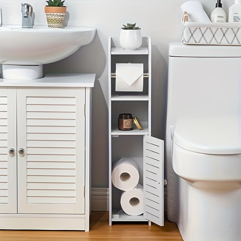 Toilet Paper Holder Stand, Storage Cabinet Beside Toilet For Small