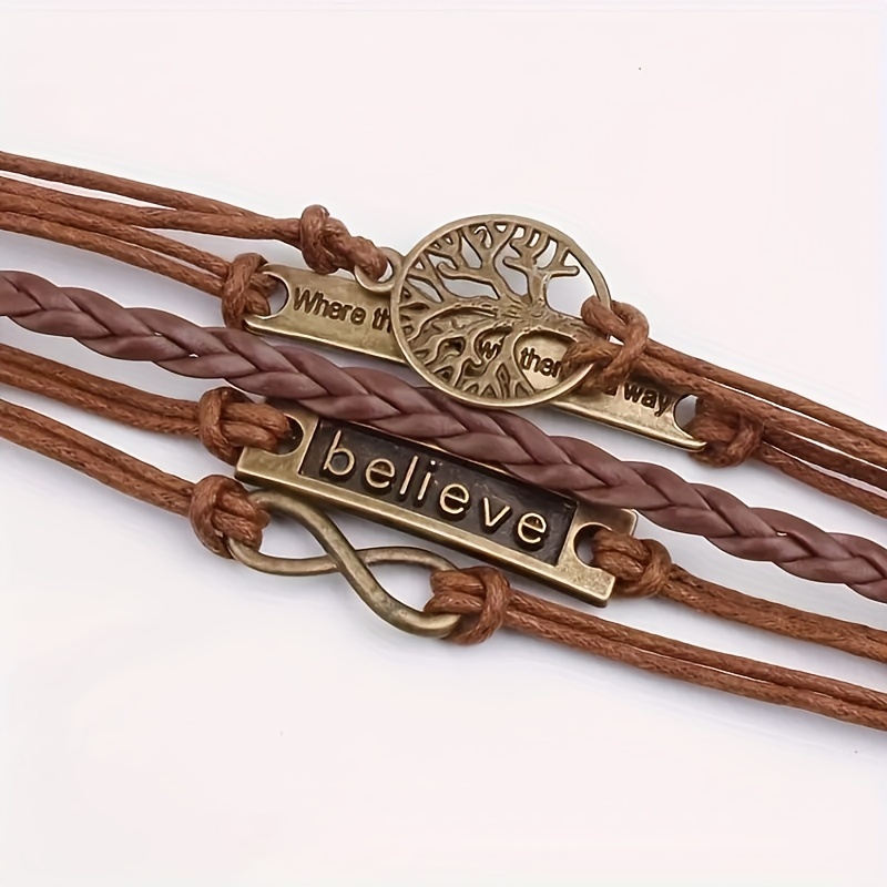 1pc Vintage Leather Rope Bracelet For Men