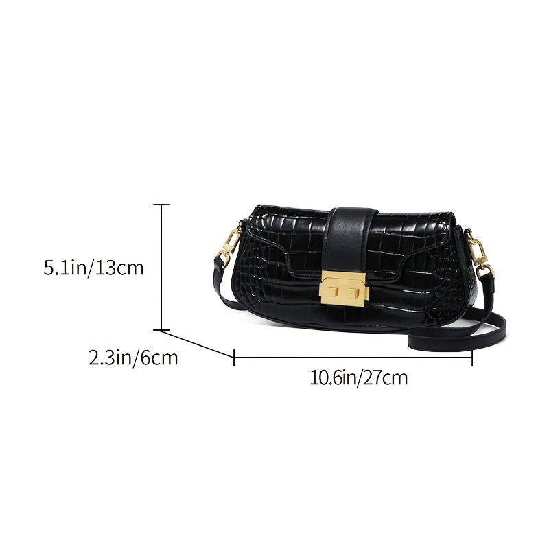 Elegant Zipper Shoulder Bag, Women's Trendy Baguette Bag With Adjustable  Strap - Temu Bahrain