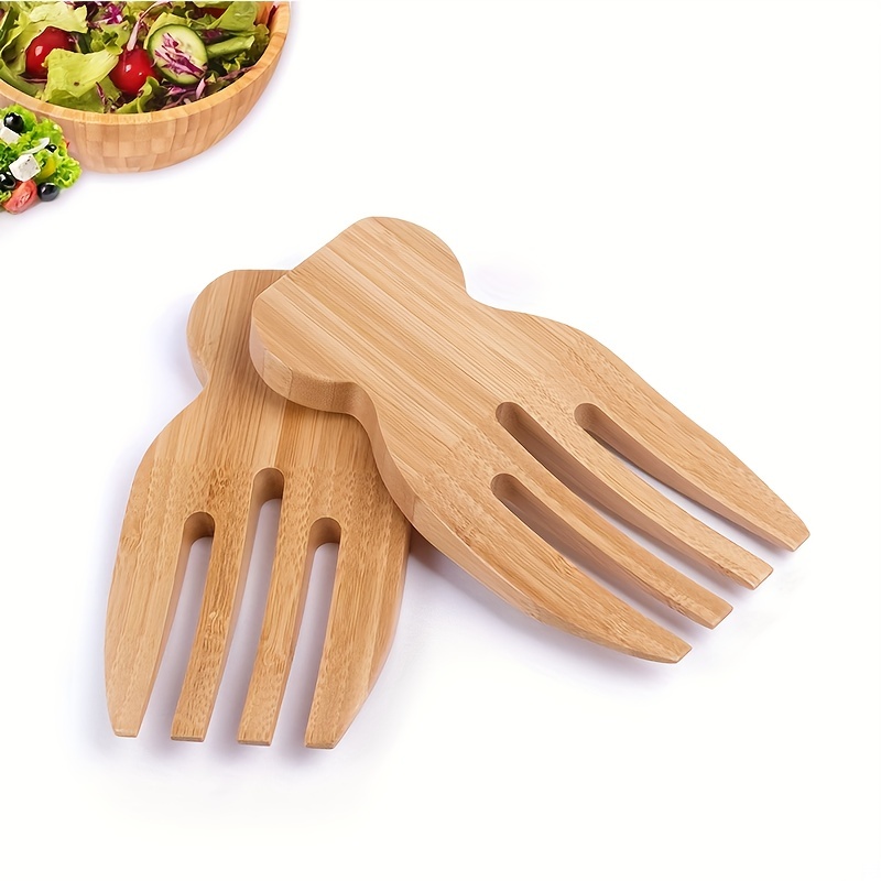 Salad Hands, Creative Bamboo Salad Hands, Reusable Bamboo Salad Serving,  Washable Wooden Salad Hands, Multifunctional Salad Tossers, Kitchen Salad  Servers, Kitchen Stuff, Kitchen Accessaries - Temu