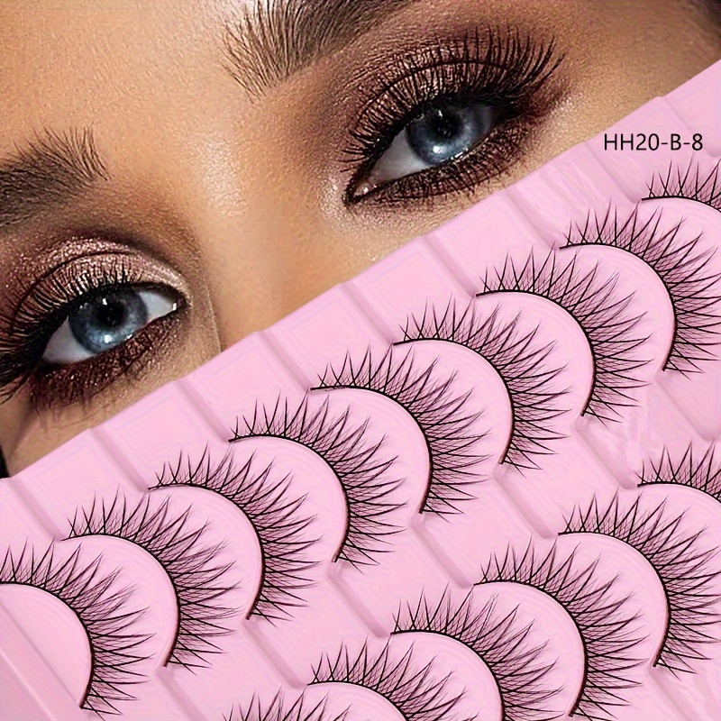 Manga Lashes A Shape Anime Lashes Natural False Eyelashes Individual Wispy  Mink Eye Lashes Pack 10 Pairs Japanese Korean Asian Makeup by 