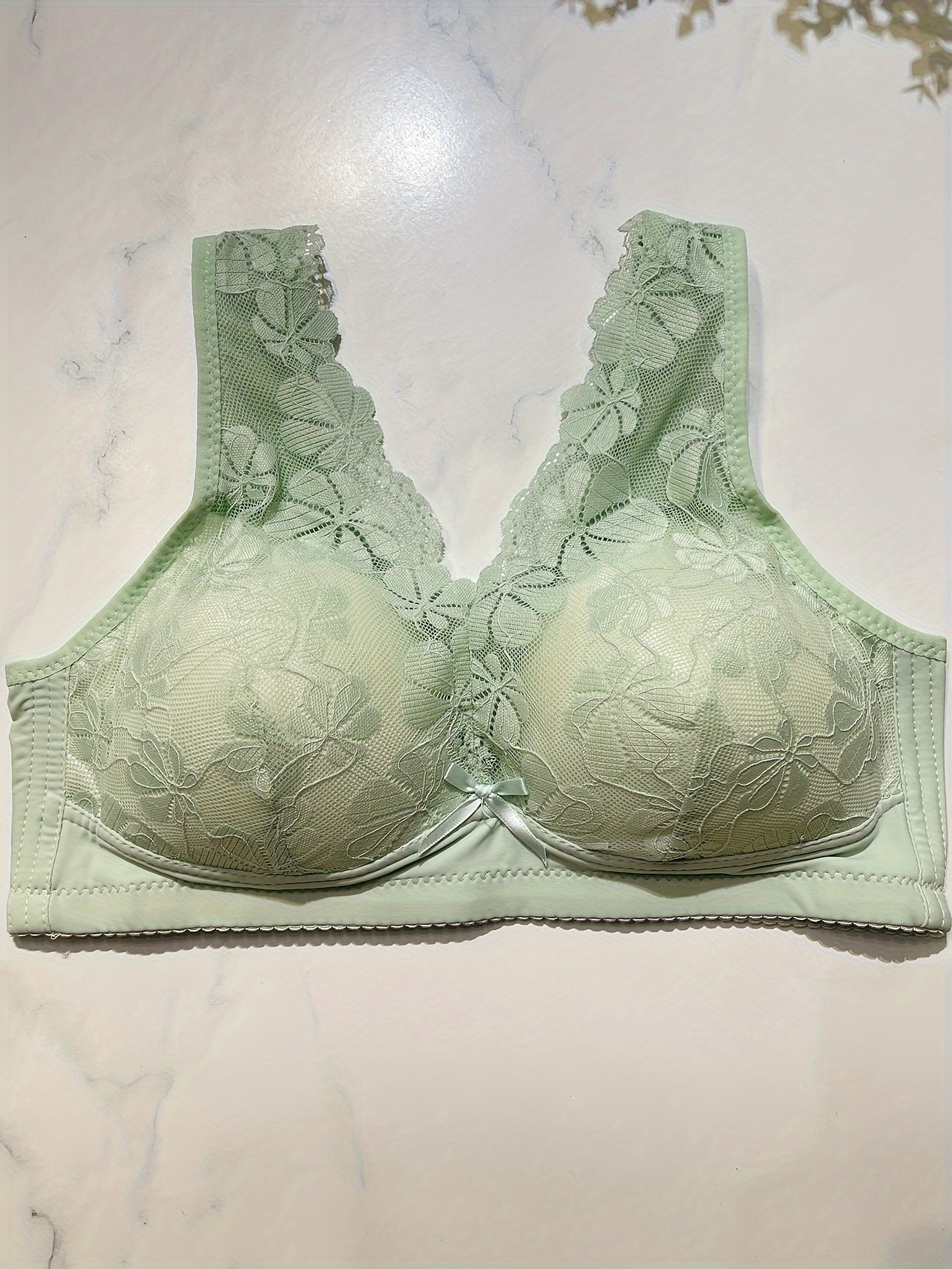 Floral Lace Stitching Wireless Bra Comfy Breathable Stretch - Temu