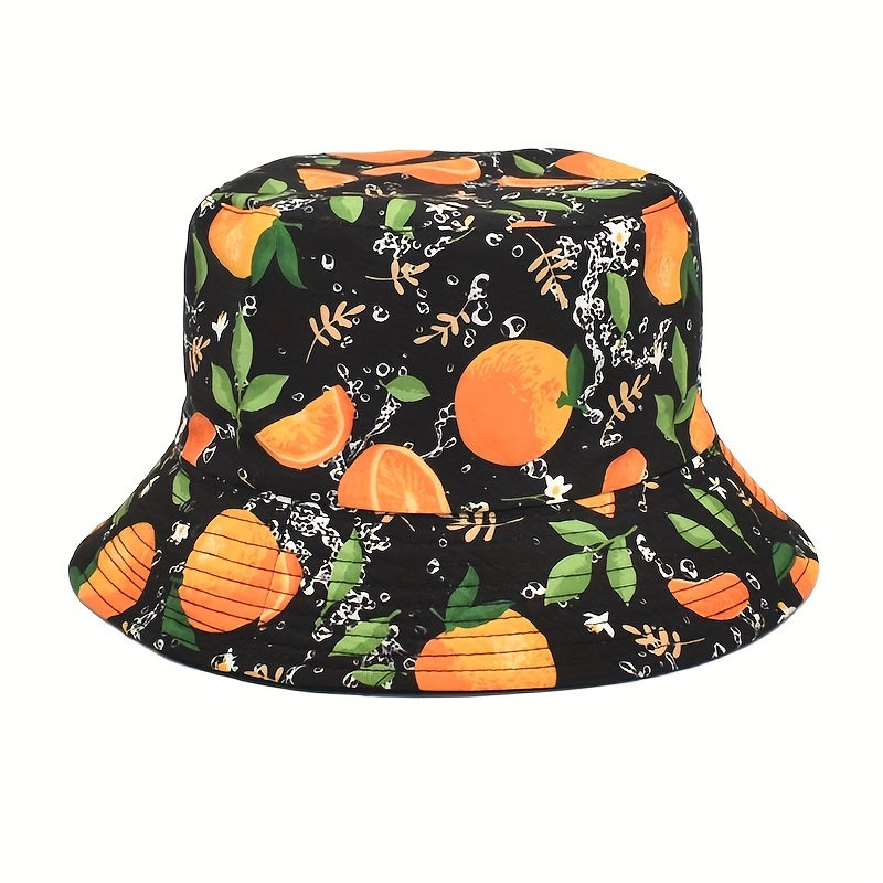 Fruit Printed Fisherman's Hat for Men and Women - Digital Printed Outdoor Travel Sun Hat, Bucket Hats,Temu