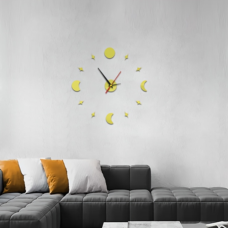 Silent Mute Wall Clocks | Plastics Frame Glass Cover (Moon Light)