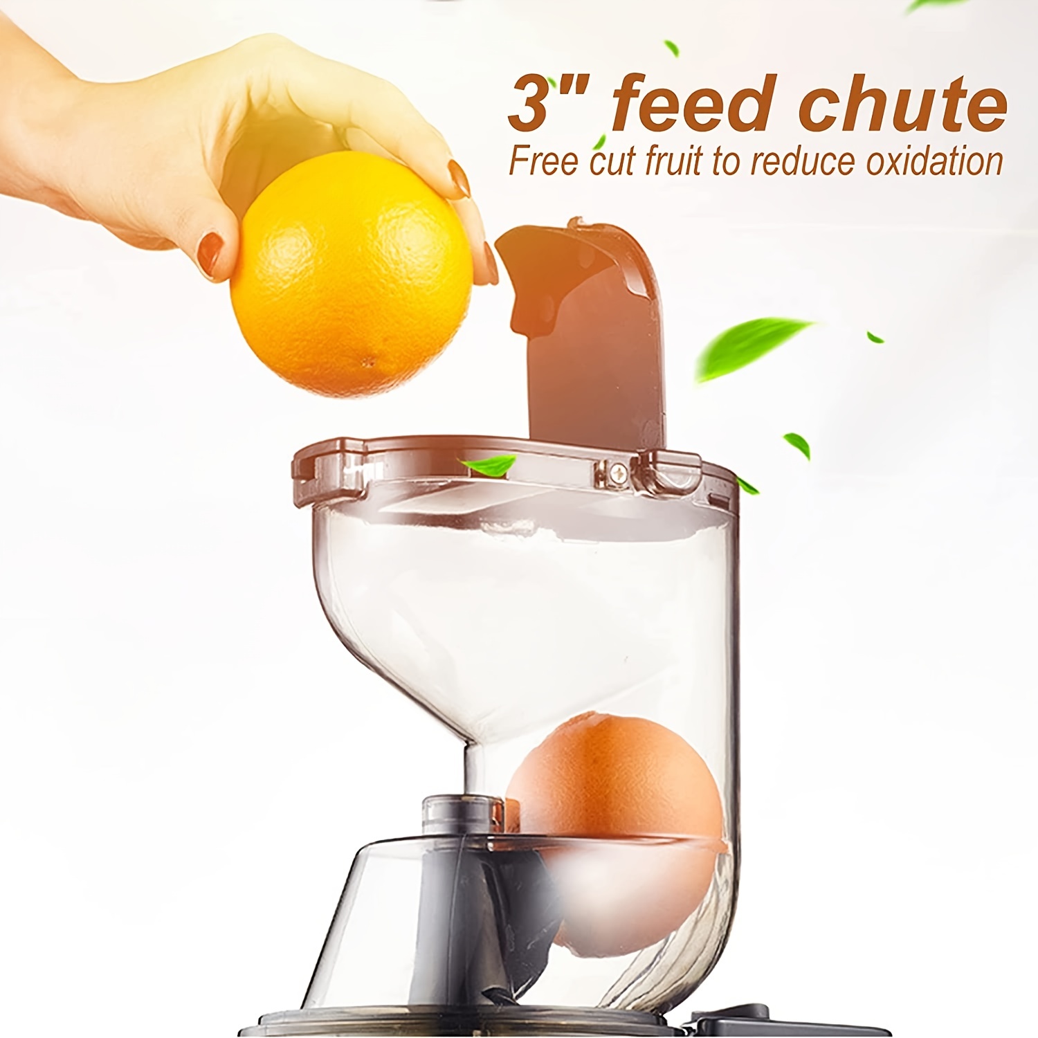 1pc slow masticating juicer cold press juice extractor apple orange citrus juicer machine with wide chute quiet motor for fruit vegetables details 0