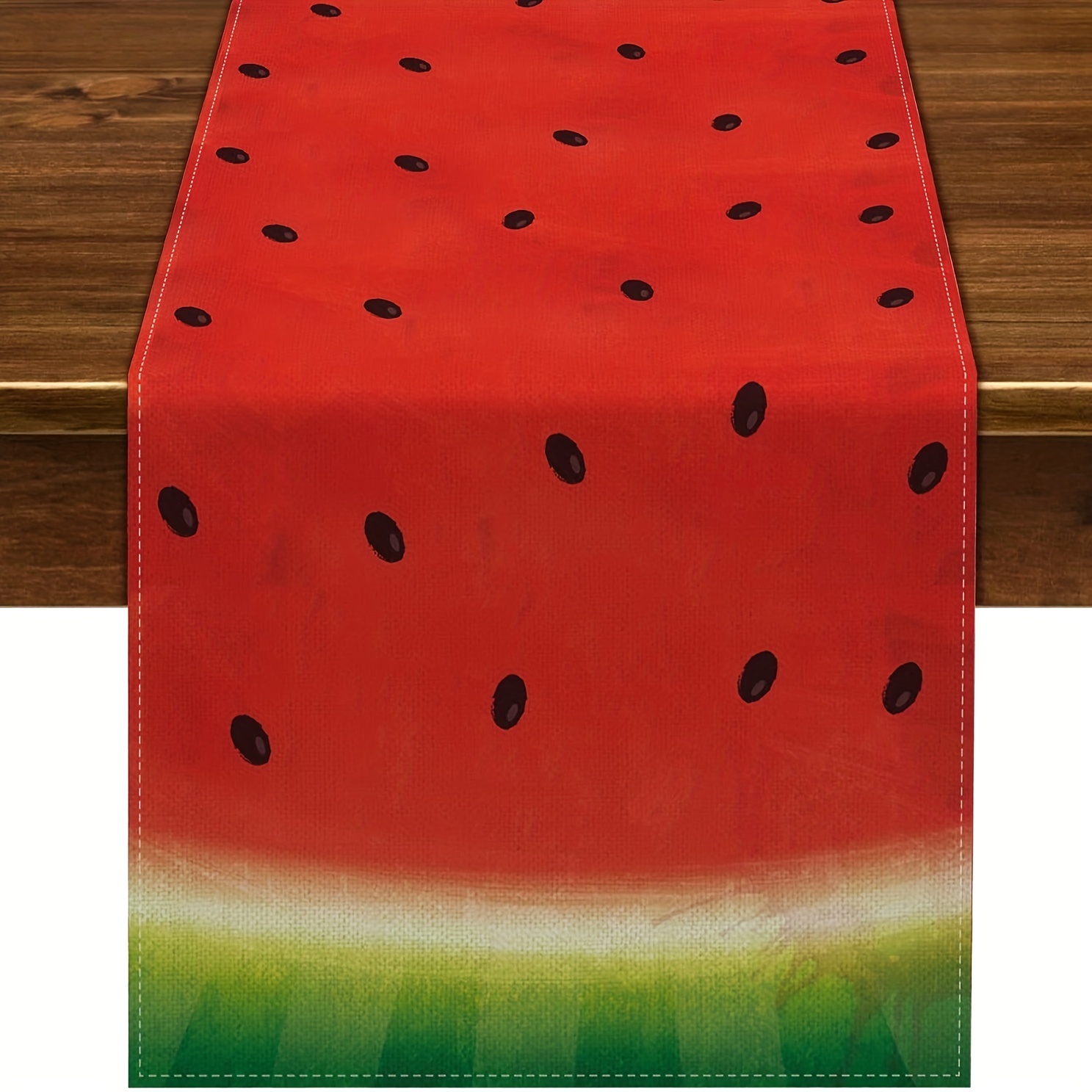 

1pc Watermelon Table Runner, Summer Watermelon Party Decorations, Sweet Girl's First Birthday Party Supplies, Kitchen Home Decor