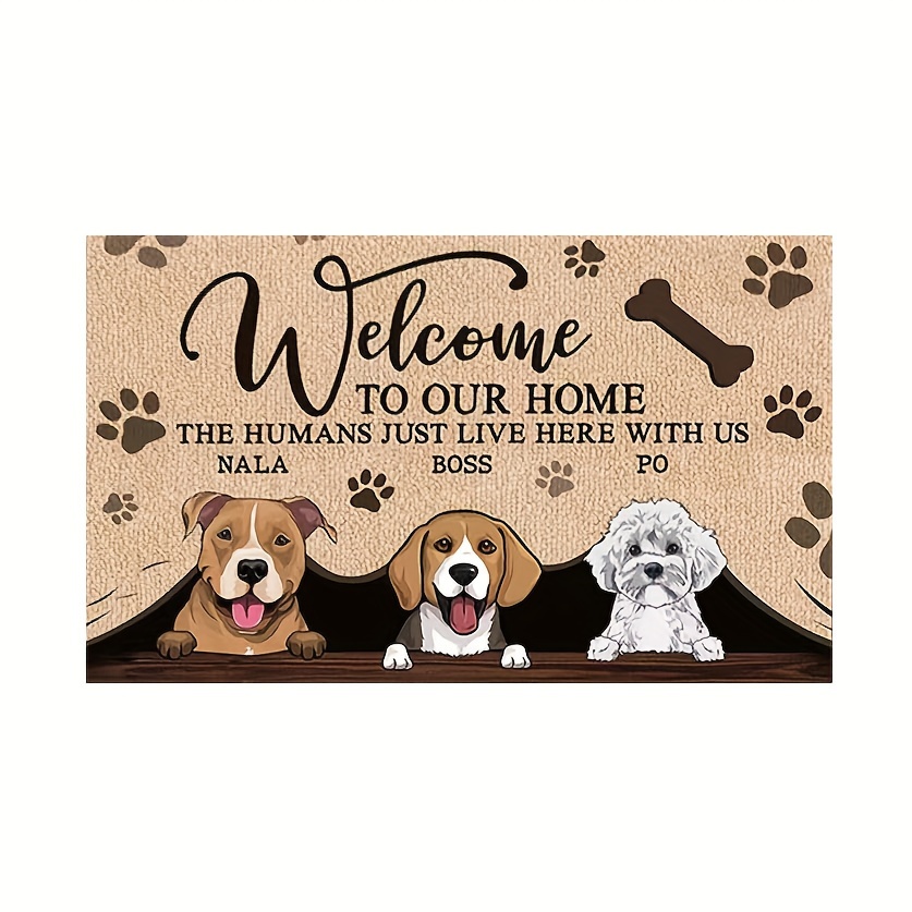 Cute Cat And Dog Pattern Door Mat Comfortable Anti slip Anti - Temu